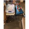Image 1 : TOTE OF BAGS, ROLLING CART, KRYPTONICS MINI SKATEBOARD AND TENT