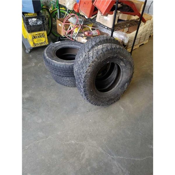 4 TIRES - 2 COOPER LT235/85R16 INCH STUDDED TIRES, 2 DEXTERO P245/75R16 INCH TIRES