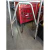 Image 3 : WHITE BIRD CAGE, PLATER STAND AND ALUMINUM WALKER