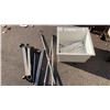 Image 1 : POLYCARBONATE WASH BIN WUTH EXTENDABLE POLES AND ENGINE HOIST PARTS
