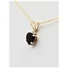 Image 1 : 10KT. YELLOW GOLD 5.75MM X 5.8MM NATURAL GARNET (0.70CTS) & MOONSTONE HEART PENDANT WITH STERLING CH