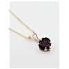 Image 2 : 10KT. YELLOW GOLD 5.75MM X 5.8MM NATURAL GARNET (0.70CTS) & MOONSTONE HEART PENDANT WITH STERLING CH