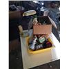 Image 1 : BOX AND TRAY OF ESTATE GOODS, DECORATIONS, COLLECTIBLES