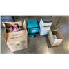 Image 1 : LOT OF GLASS INSULATORS, STUFFED ANIMALS, 300 WATT POWER SUPPLY, LITTER LOCKER AND MAKITA BAG