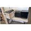Image 1 : TOTE OF SPEAKERS, SUBWOOFERS, DVD PLAYER AND LA10 GUITAR AMP