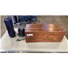 Image 1 : WOOD BOX, SUNBEAM OSCILLATING FAN AND MY HEAT PERSONAL HEATER