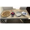 Image 1 : PORCELAIN DOLL PLATES AND EASTERN TRAY