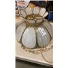 Image 2 : HAND PAINTED TABLE LAMP AND STAINED GLASS HANGING LIGHT