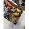 Image 2 : BOX OF BRASS GOBLETS, COPPER UNTENSILS AND MORE