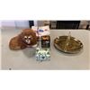 Image 1 : ROTAL WINTER CAKE PLATE, LION WITH REAL FUR, NAPKINS, LAQUER JELERY BOX AND CERAMIC KEEPSAKE BOX