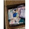 Image 2 : WICKER BASKET OF TOOTHPASTE, WIPES, BEAUTY PRODUCTS
