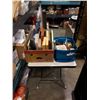 Image 1 : SMALL TOTE OF STAMPS, PRINTING BLOCKS AND BOX OF PICTURE FRAMES, LESLIE STANICH PHOTOGRAPHS, ETC