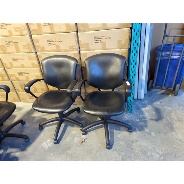 2 EXECUTIVE LEATHER BOARD ROOM GAS LIFT OFFICE CHAIRS