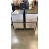 Image 2 : PAIR OF 2 DRAWER METAL FILING CABINETS AND WHITE 2 DRAWER NIGHTSTAND