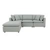 Image 1 : NEW BILLIE 4 PIECE GREY MODULAR SECTIONAL SOFA  - RETAIL $1999,  2 CORNERS, ARMLESS AND OTTOMAN
