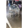 Image 1 : WHITE METAL GLASS TOP DINING TABLE WITH 4 CHAIRS