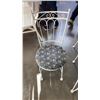 Image 2 : WHITE METAL GLASS TOP DINING TABLE WITH 4 CHAIRS
