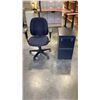 Image 1 : GAS LIFT OFFICE CHAIR AND 2 DRAWER FILING CABINET