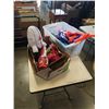 Image 1 : TOTE AND BOX OF NERF GUNS, PORTAL STUFFED TURRET