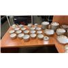 Image 2 : 132 PIECES NORITAKE HAND PAINTED CHINA  - PLATES, SERVING DISHES, CUPS AND SAUCERS, CREAM AND SUGAR,