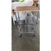 Image 2 : METAL ROLLING CART WITH WOOD TOP