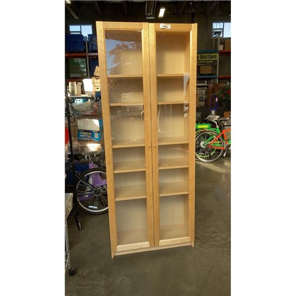 80 INCH TALL GLASS DOOR CABINET