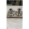 Image 1 : PAIR OF EMPIRE STERLING WEIGHTED CANDLE STANDS