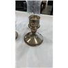 Image 3 : 2 CARTIER STERLING CANDLE LAMPS WITH GLASS SHADES - CEMENT FILLED WITH ROD