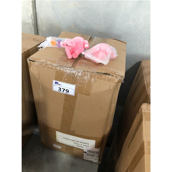 BOX OF 175 PINK ELEPHANT STUFFIES