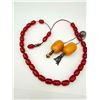 Image 5 : Red & Butterscotch Amber Strands With Sterling Silver Beads