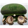 Image 1 : Antique Gold Plate Sweetheart Photo Cufflinks In Original Box