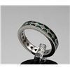 Image 2 : 18K White Gold, Diamond & Enamel Eternity Band