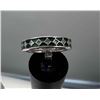 Image 4 : 18K White Gold, Diamond & Enamel Eternity Band