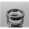 Image 5 : 18K White Gold, Diamond & Enamel Eternity Band