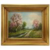 Image 2 : Bandes, Spring Landscape, Oil on Board