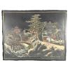 Image 2 : Japanese Lacquer Painting in Black and Red Lacquer Frame