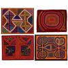 Image 1 : 4 Central American Hand Stitched Mola Textiles