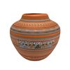 Image 3 : Large Navajo Etched And Hand Painted Pottery Vase With Kachina Dancers, Signed