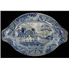 Image 1 : 19th Century Blue And White Clews Castle Pattern Serving Tray