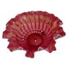 Image 1 : 1930's-40's Cranberry Glass Ribbon Bowl