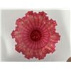 Image 4 : 1930's-40's Cranberry Glass Ribbon Bowl