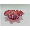 Image 6 : 1930's-40's Cranberry Glass Ribbon Bowl