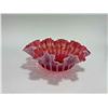 Image 7 : 1930's-40's Cranberry Glass Ribbon Bowl
