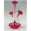 Image 1 : Antique Pink Venetian Glass Epergne With Matching Vase
