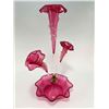 Image 2 : Antique Pink Venetian Glass Epergne With Matching Vase