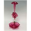 Image 8 : Antique Pink Venetian Glass Epergne With Matching Vase