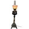 Image 3 : Antique Victorian Banquet Lamp With Stone Column And Shade