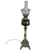 Image 4 : Antique Victorian Banquet Lamp With Stone Column And Shade