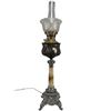 Image 5 : Antique Victorian Banquet Lamp With Stone Column And Shade
