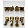 Image 7 : 18 Antique Miniature Brass Candlesticks